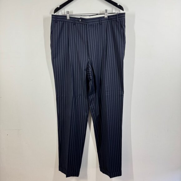 Canali Navy Pinstripe Wool Blazer Set Size 54L Made in Italy Classic Tailored - Picture 10 of 16